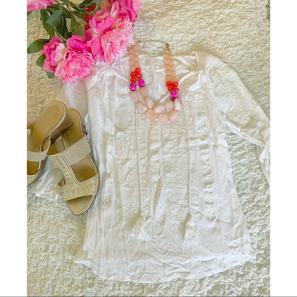 Embroidered white shirt